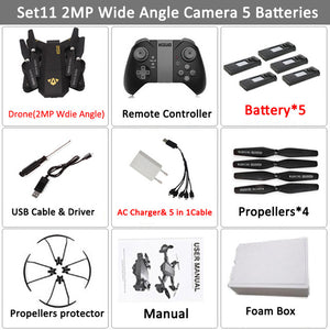 Foldable Drone with Camera HD 2MP Wide Angle WIFI FPV