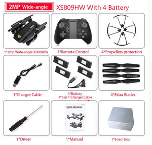 XS809HW Mini Foldable Selfie Drone with Wifi FPV